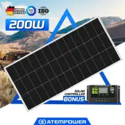 Atem Power 200W Solar Panel Kit Battery Charger Mono Camping 12V W/ Regulator
