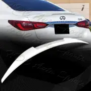 For 2014-2022 Infiniti Q50 W-Power Pearl White V-Style Rear Trunk Spoiler Wing