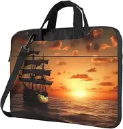 Ship under the sunset print Laptop Bag Large Capacity Computer Bags Shoulder Briefcase Laptop Sleeve Case