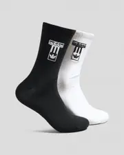 [Adidas] Adidas Women's Adibreak Crew Socks Pack in White/Black Size Medium M White/Black