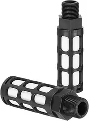 uxcell Pneumatic Muffler G 3/8, 2 Pack Plastic Air Compressor Exhaust Muffler Filters Air Solenoid Valve Muffler Fitting for Automation Pneumatic Equipment, Black