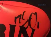 Signed Matt Suckling Western Bulldogs Auto on Red Soft Touch Sherrin Football