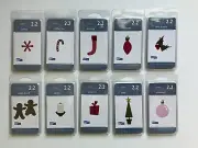 LOT 10! 2009 QuicKutz CHRISTMAS Dies 2x2 Die Gingerbread Present Tree Stocking