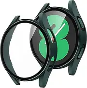 TOPBD Glass Case For Samsung Galaxy Watch 4 5 44mm 40mm Accessories PC All Around Anti fall Bumper Cover