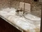 White Quartz Agate Counter Slab, Console Bathroom Slab Top, Black Friday Sale