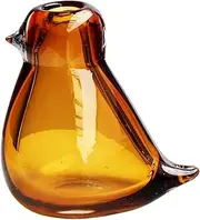 Cloudnola Bird Glass Flower Vase, Amber Yellow, 3.8 x 5.4 inches, Thick Mouth-Blown Glass, for Home, Wedding, Gifting, and Events