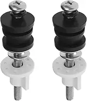 VGOL 2 Sets Toilet Seat Hinge Bolts Kit Heavy Duty Toilet Seat Fastener Steel Toilet Seat Screws with Plastic Nuts and Metal Washers Toilet Hardware for Fastening