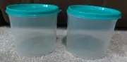New! Tupperware Canister Set, Teal Seals, Two