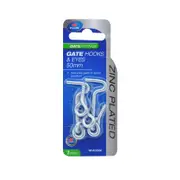 Zenith 50mm Zinc Plated Gate Hooks And Eyes - 2 Pack