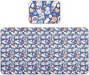 Cartoon Cute Animal Astronauts Cooling Baby Mattress Protector Crib 28" x 52" Breathable Pads Washable Waterproof for Baby&Toddler