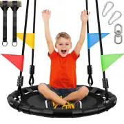 Odoland 24" Kids Tree Swing - Outdoor Small Saucer Swings with 900D Oxford Fa...