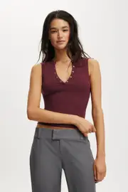 [Cotton On Women] Cotton On Women - Ryan Henley Tank - Sour cherry M SOUR CHERRY