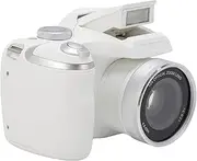 YUEHISY DSLR Camera, 4K 60M Digital Camera with LED Flash, CMOS Sensor, 12x Optical 6X Digital Zoom, Retro Video Recorder for Travel Portrait Scenery (White)