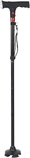 Jaxenor Folding Light Cane for Elderly with Four-Legged Support and Lamp