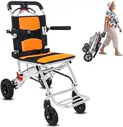 Portable Folding Wheelchair,Transport Wheelchair, Travel Wheelchair with handbrake, Ultra-Light Wheelchair,Trolleys for The Elderly and Children Travel