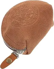 [ANDRESLAD] 1pc Coin Purse Holder Change Purse for Men Round Straw Bag Dice Bag Wallet Coin Case Mini Wallet Change Holder Card Drawstring Pouch Hat Mini Items Head Phones Leather Chocolate