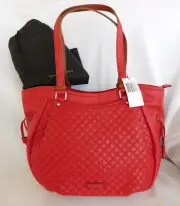 VERA BRADLEY Iconic Glenna Satchel Shoulder Purse - Cardinal Red Leather - NWT