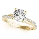 Round Forever One Moissanite Infinity Diamond Engagement Ring 14k Yellow Gold