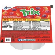 Trix 25% Less Sugar Cereal, 1 oz Bowl (96 Packs)