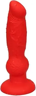 Striking 9 inch Flexible Silicone Toys Large Smooth Ultra-soft Stick Bendable with Strong Suction Cup (Red)