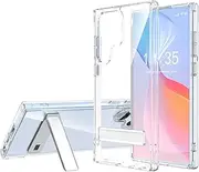 Transparent Case for Galaxy S23 Ultra, Shockproof Protective Case Ultra Clear Slim Hard S23 Ultra Case Metal Kickstand Girls Women Men Protective Case for Galaxy S23 Ultra Case, Transparent