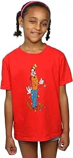 [Absolute Cult] Disney Girls Goofy Christmas Lights T-Shirt Red 5-6 Years