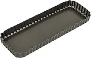 Bakemaster Flan/Quiche Pan Non-Stick Fluted Rectangular, Grey