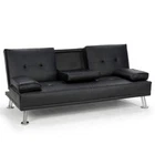 Sarantino Rochester Faux Leather Sofa Bed Lounge Couch Futon Furniture Suite - B