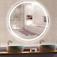 在飛比找樂天市場購物網優惠-智能鏡子LED燈鏡浴室鏡壁掛衛浴圓鏡衛生間浴室鏡帶燈藍牙防霧