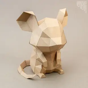 問創設計 DIY手作3D紙模型 禮物 擺飾 小動物系列 -機靈大耳鼠