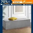 Storage Ottoman Blanket Box 140cm Linen Grey Furniture Home Decor Organize GY-AB