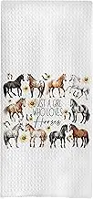 GCFET Horse Kitchen Towels - Decorative Waffle Dish Towels, Hand Tea Towels for Bathroom Kitchen, Gifts for Women, 16x24 Inch