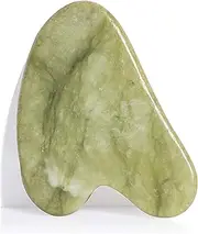 Guasha Scraping Massage Tool – Jade Gua Sha Board - Traditional Scraper Tool for Anti-Aging - Natural Stone Aventurine Guasha - For Silky Smooth and Beautiful Skin - By Sandine