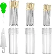 90 Pieces Cross Stitch Needles 22 & 24 & 26 Gauge Blunt tip Needle Golden Large Eye Embroidery Hand Sewing Needles Stainless Steel Embroidery Needles in Clear Box with 2 Needle Threader