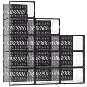 12 Shoe Storage Boxes Organizer, Stackable Plastic Shoe Storage Containers