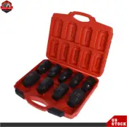 9pc Deep Impact Socket Set 1/2" Drive Metric Axle Hub Nut Sockets 29-38mm w/Case