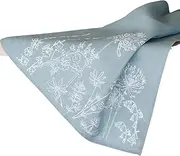Helen Round Linen Tea Towel, duck egg blue. This beautiful, hand printed towel features garden flowers. Machine Washable at 40 degrees and will compliment your kitchen decor perfectly. Size 70 x 46cm