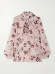 [Gabriela Hearst] Gabriela Hearst - Shildon Pussy-bow Floral-print Silk-chiffon Blouse - Pink - IT36 IT 36 Pink