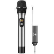 Wireless Microphone, UHF Metal Cordless Handheld Mic System with Rechargeable...