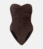 [Norma Kamali] Norma Kamali Slinky Marissa gathered swimsuit AU 16 brown