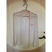 在飛比找蝦皮購物優惠-Abercrombie & Fitch 白色微透明襯衫