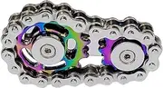 Linkage Fidget Spinner Design Linkage Bicycle Chain Spinner 2 Speed Figure Spinning Finger Games Zinc Alloy Durable Mechanics with Smooth Bearings Multicolor