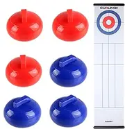 Curling and Bowling Table Game, Indoor Tabletop Bowling Game Set, Portable Family Toy, Interactive Strategy Toy for Family Sport Activity