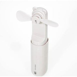 小熊造型 USB充電式 手持風扇 可收納 (粉色/白色) 停電必備 降溫 瞬間涼爽 風扇 日本 現貨