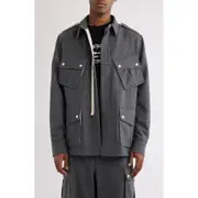 Givenchy Wool Safari Jacket in Medium Grey at Nordstrom, Size 40 Us