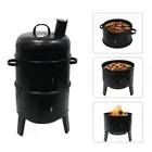 Vertical BBQ Grill Charcoal Grill Thermometer Wood Burner Grill Firewood Burner