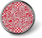 [FZMVSQH] Red White Printed Round Button Pin Badges Metal Pinback Buttons 1 Inch Pins for Hat Shirt Clothing Bags Decoration, Circular, Aluminum