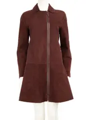 Burgundy Lamb Suede Coat