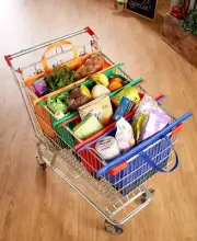 4-Piece Shopping Trolley Bag Organizer Set - Reusable, Eco-Friendly Grocery Cart