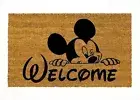 Welcome Cute Mickey Mouse Peek Funny Non Slip Door Mat Indoor Outdoor Front Rug